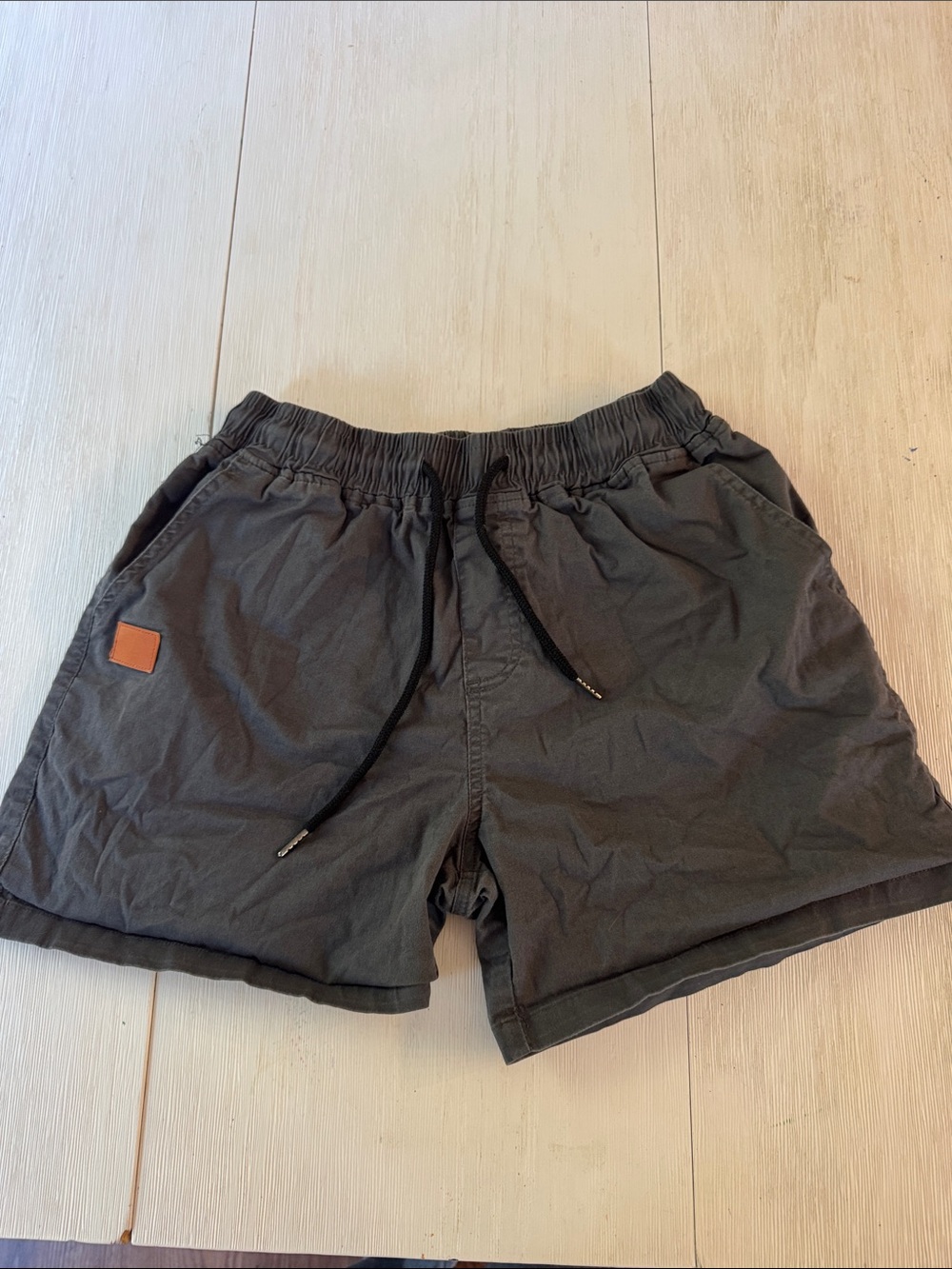 Amazon Men's Dark Gray Drawstring Hybrid Shorts with Black Cord